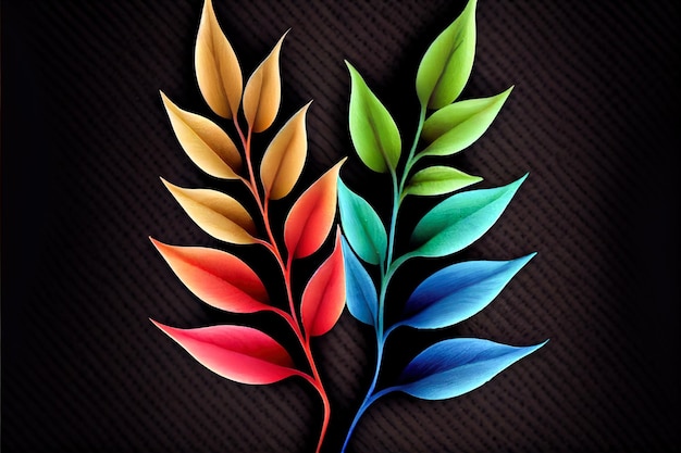 Abstract pattern of colorful leaves Generative AI