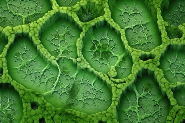 Photo abstract pattern created by microscopic algae bloom created with generative ai