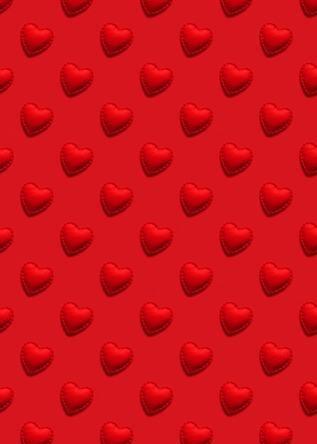 Abstract pattern of hearts in red for Valentines day