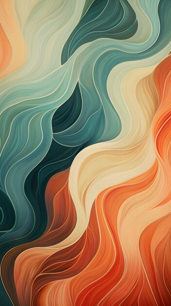 Abstract pattern inspired by organic forms and fluid movements using flowing lines