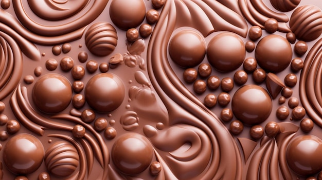 Abstract pattern made of chocolate