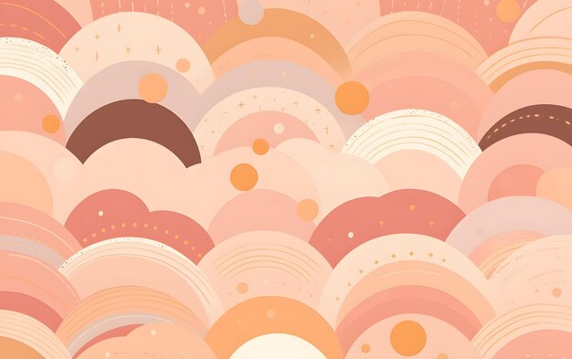 Abstract pattern of the moon with bright colors and stripes Vintage space sky background fabric