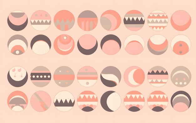 Abstract pattern of the moon with bright colors and stripes Vintage space sky background fabric