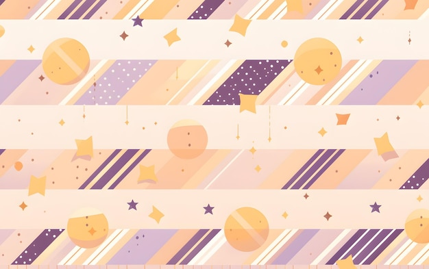 Abstract pattern of the moon with bright colors and stripes vintage space sky background fabric