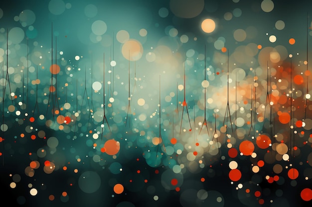 Abstract pattern sparkl bokeh illustration tone green mint mixing red light AI generative