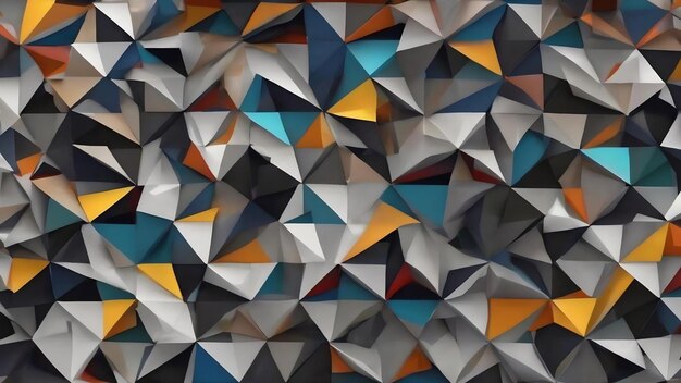 Abstract pattern of triangles with the effect of displacement grey background number of triangles