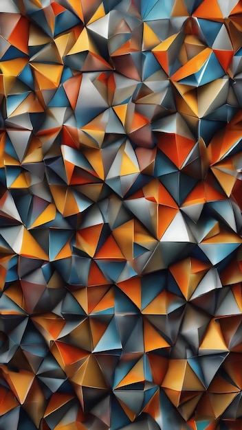Abstract pattern of triangles with the effect of displacement grey background number of triangles