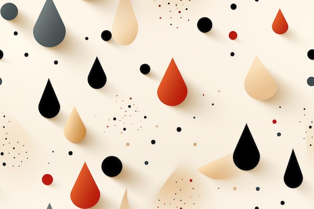 Photo an abstract pattern with black red and white drops