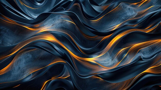 Abstract pattern with blue and orange swirl of light with a lot of sparkles