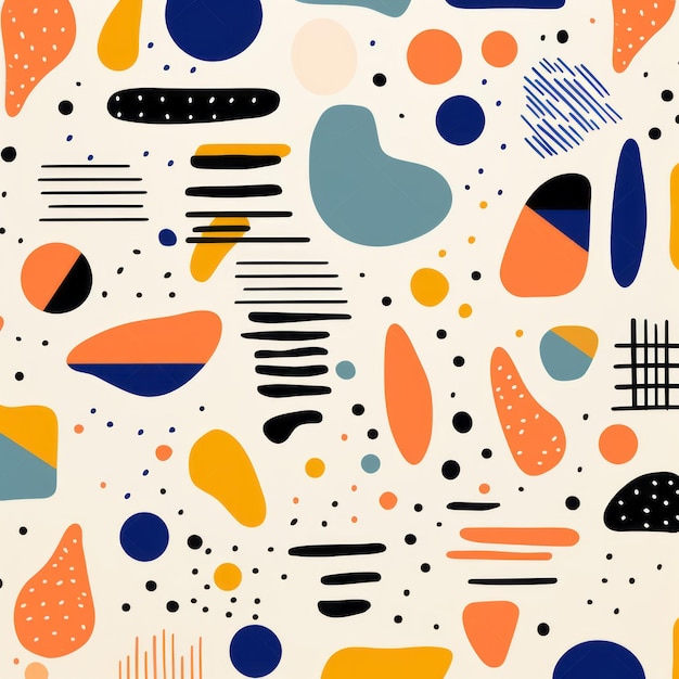 Abstract Pattern With Shapes And Colors Print Design Seamless Pattern