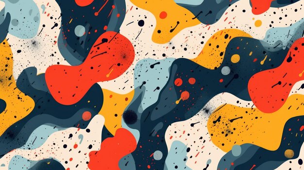 Abstract pattern with splatters and brush strokes AI generated