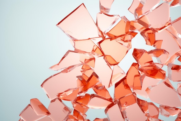 写真 ガラスの断片で作られた抽象的な桃色の背景
