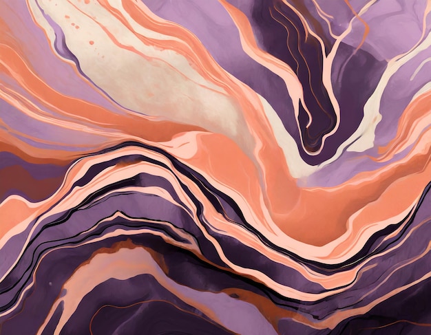 Photo abstract peach and purple marble texture