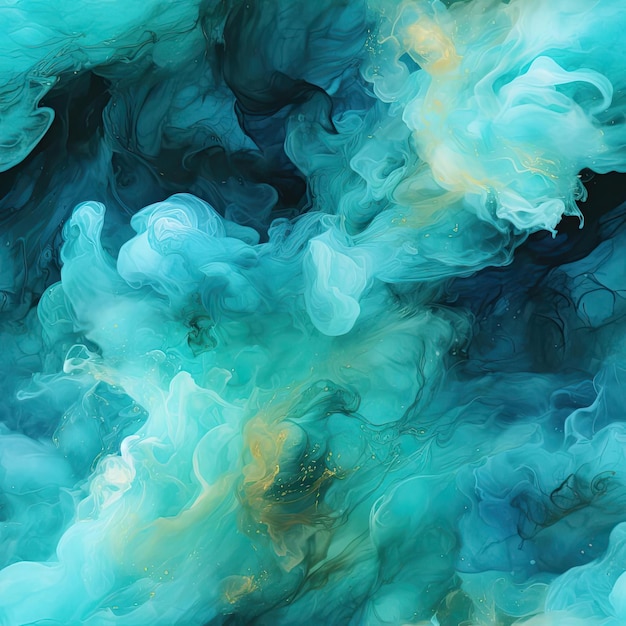 Фото Абстрактное фото синего бирюзового и медного дыма с богато детализированным фоном