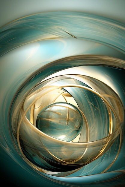 абстрактная фотография спиральной конструкции с синим фоном генеративная ai
