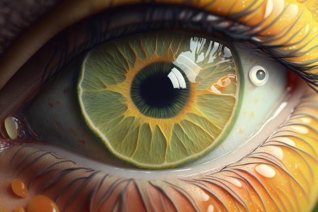 Photo abstract picture of a citrus eye ai generated