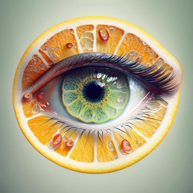 Abstract picture of a citrus eye ai generated