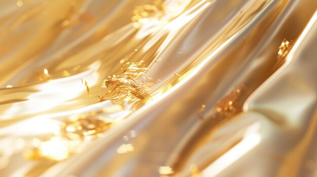 Абстрактная картина золота, воды или жидкости, отраженная светом.