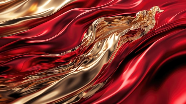 A abstract picture of two colours of red and gold in form of the fabric aigx