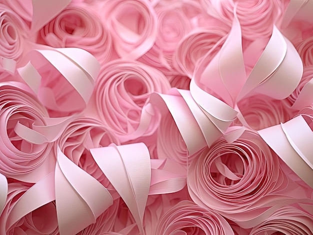 ピンクのスタイルで白い紙に抽象的な絵