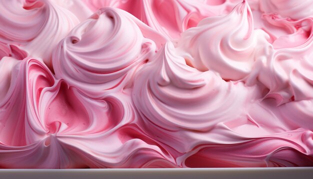 Photo abstract pink backdrop with swirling chocolate waves and strawberry cream generated by artificial intelligence