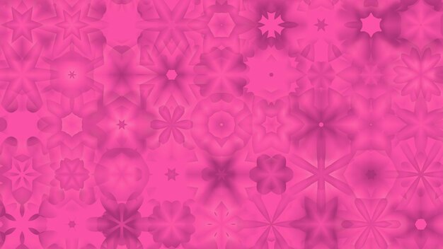 abstract pink background with a pattern of flowers and a star