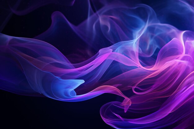 Abstract pink blue and neoncolored 3D style with wavy line shining in UV spectrum