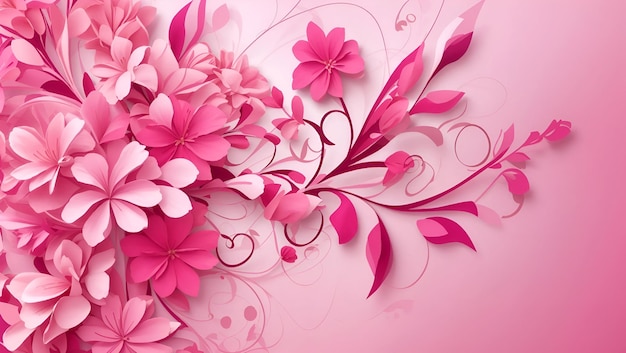 Abstract pink color background on simple floral design wallpaper