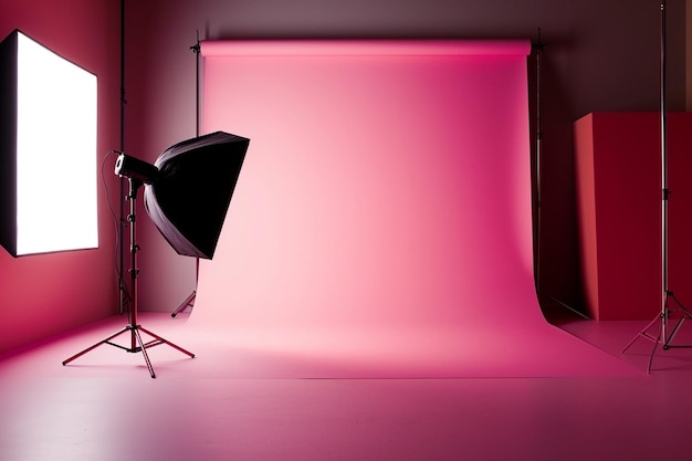 사진 추상적 인 분홍색 산호 경사 배경은 제품 광고 웹 사이트를 표시하기위한 빈 공간 스튜디오 방