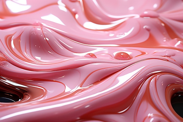 Abstract pink liquid surface with bubbly texture