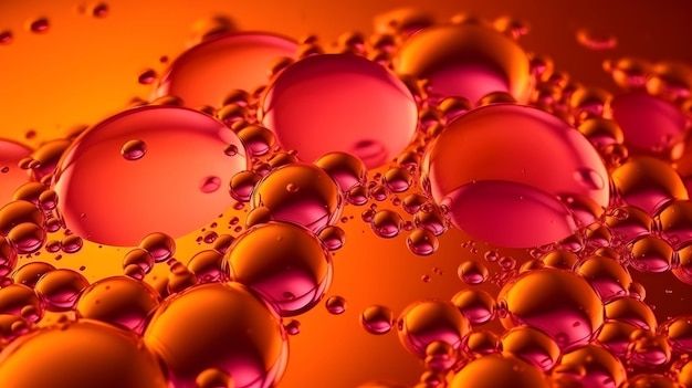 Abstract pink and orange bubbles background texture design Generative AI