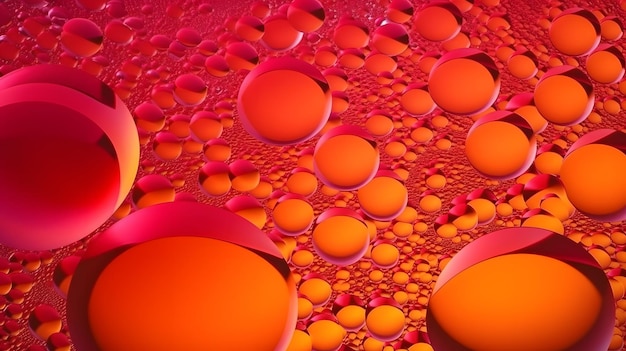 Abstract pink and orange bubbles background texture design Generative AI