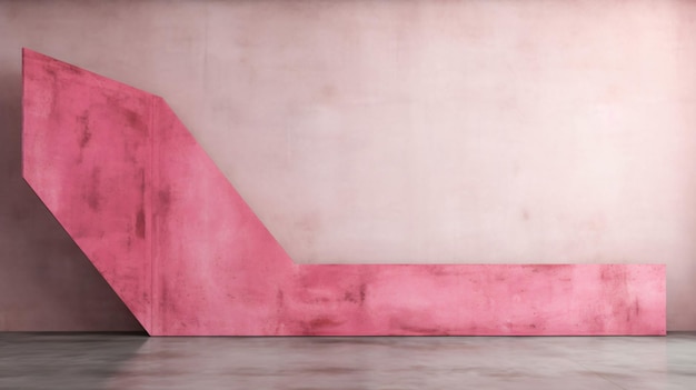 Abstract pink painted concrete beams corner