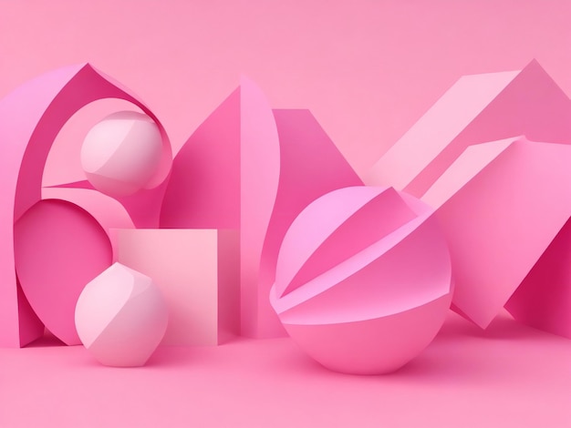 写真 抽象的なピンクの多角形の背景