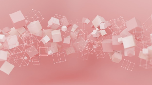 Abstract rosa viola sfondo studio minimalismo particella 3d'illustrazione