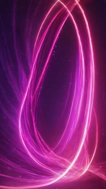 Abstract pink purple motion glow light trail with particles background