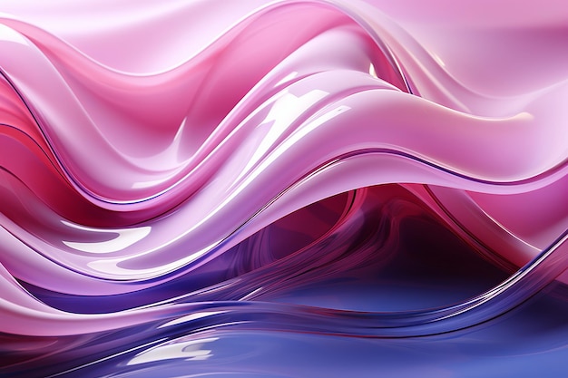 抽象的なピンクと紫の波 光と色の優雅さ 優美な美しさの波紋 鮮やかな色合いの魅惑的な芸術性 生成的な背景