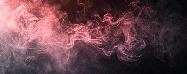 Photo abstract pink smoke on black background