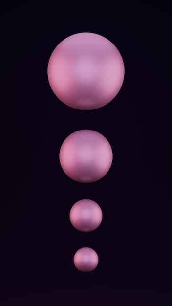 Photo abstract pink sphere against dark background 3d render