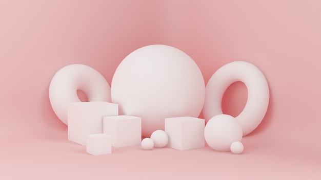 Abstract pink , studio minimalism particle. 