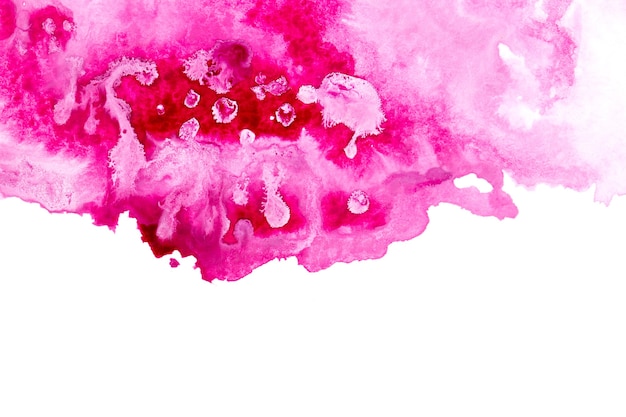 Abstract pink watercolor art hand paint on white surface.