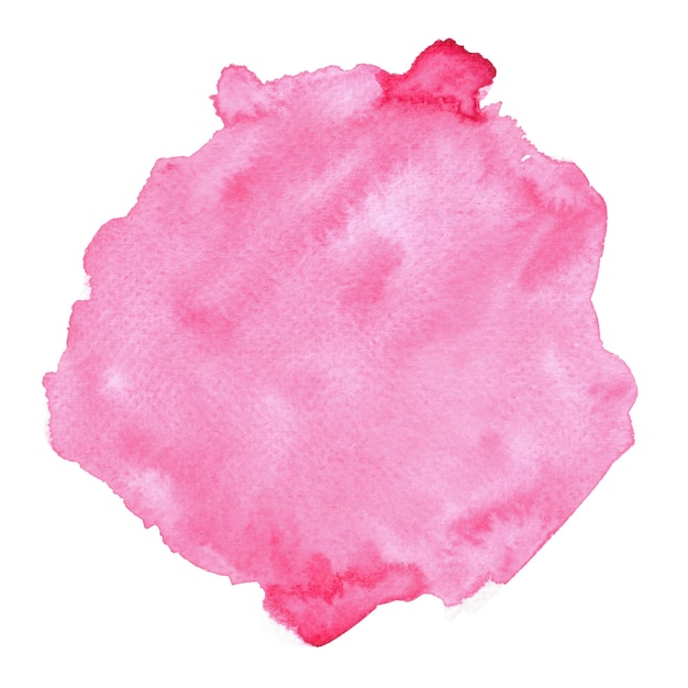 Abstract pink watercolor on white. Colored splashes on paper. 