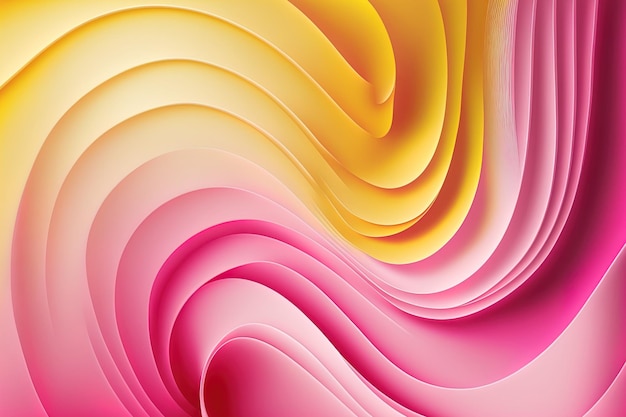 Abstract pink and yellow wavy backdrop