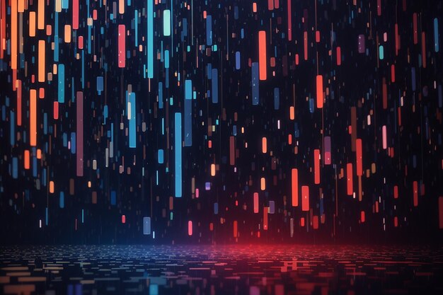 Abstract pixel rain background