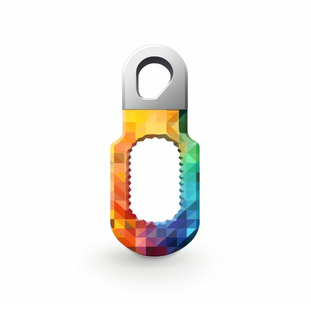 Foto abstract pixelated bottle opener icon chromatic abstractionist style (icona astratta per aprire bottiglie pixelata)