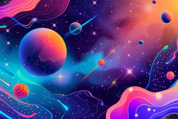 Photo abstract planets and space background
