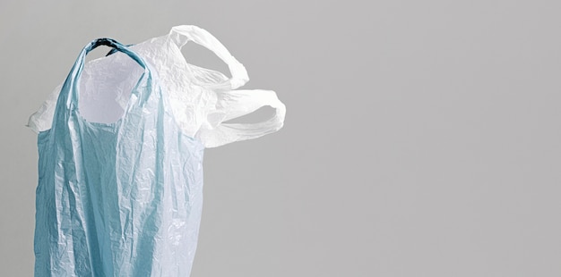 Photo abstract plastic bag concept with copy space