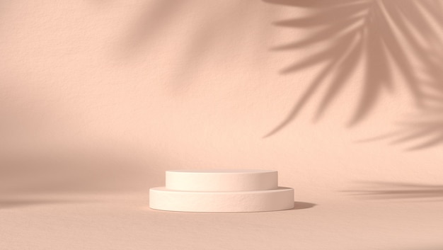 Abstract Podium for cosmetic product placement in natural background