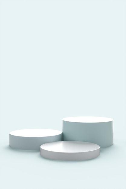 Abstract podium on a light blue background 3d render illustration