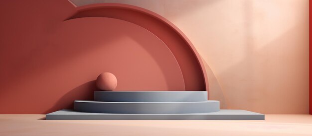 Abstract podium and wall scene composition for product advertising